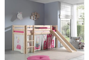 Spielbett mit Rutsche Karolina 210x218x114 Massivholz...