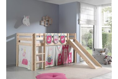 Spielbett mit Rutsche Karolina 210x218x114 Massivholz...