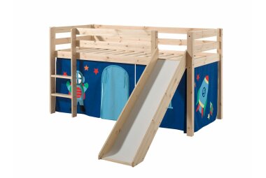 Spielbett mit Rutsche Karolina 210x218x114 Massivholz...