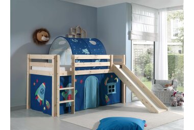 Spielbett mit Rutsche Karolina 210x218x114 Massivholz...