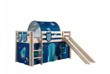 Spielbett mit Rutsche Karolina 210x218x114 Massivholz...