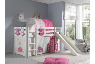 Spielbett mit Rutsche Karolina 210x218x114 Massivholz...