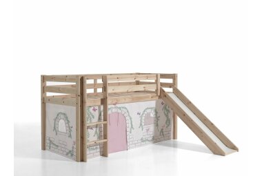 Spielbett mit Rutsche Karolina 210x218x114 Massivholz...