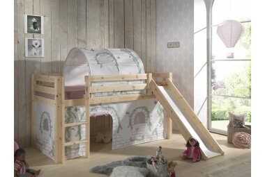 Spielbett mit Rutsche Karolina 210x218x114 Massivholz...