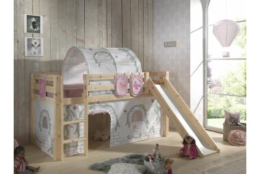 Spielbett mit Rutsche Karolina 210x218x114 Massivholz...