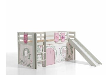 Spielbett mit Rutsche Karolina 210x218x114 Massivholz...