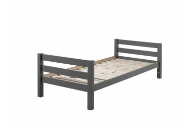 Einzelbett Karolina 210x99x63 Kinderbett Massivholz grau...