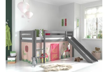 Spielbett mit Rutsche Karolina 210x218x114 Massivholz...