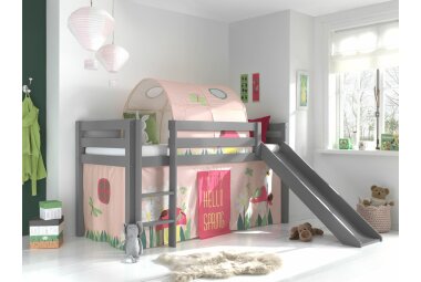 Spielbett mit Rutsche Karolina 210x218x114 Massivholz...