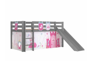 Spielbett mit Rutsche Karolina 210x218x114 Massivholz...