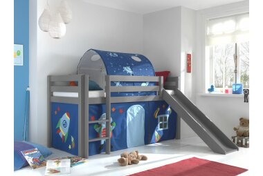 Spielbett mit Rutsche Karolina 210x218x114 Massivholz...