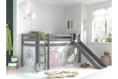 Spielbett mit Rutsche Karolina 210x218x114 Massivholz...