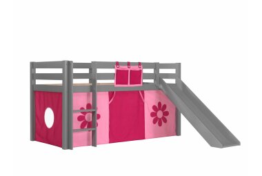 Spielbett mit Rutsche Karolina 210x218x114 Massivholz...