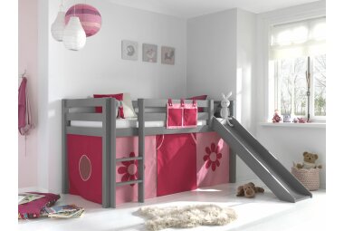 Spielbett mit Rutsche Karolina 210x218x114 Massivholz...