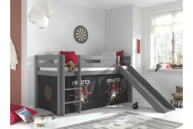 Spielbett mit Rutsche Karolina 210x218x114 Massivholz...