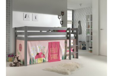 Spielbett Karolina 210x106x114 Kinderbett Massivholz grau...