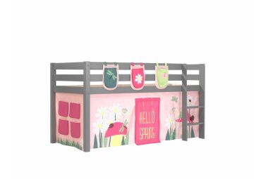 Spielbett Karolina 210x106x114 Kinderbett Massivholz grau...