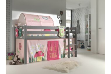 Spielbett Karolina 210x106x114 Kinderbett Massivholz grau...