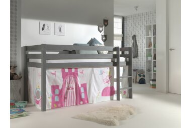 Spielbett Karolina 210x106x114 Kinderbett Massivholz grau...