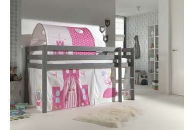 Spielbett Karolina 210x106x114 Kinderbett Massivholz grau...