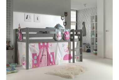 Spielbett Karolina 210x106x114 Kinderbett Massivholz grau...