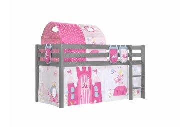 Spielbett Karolina 210x106x114 Kinderbett Massivholz grau...