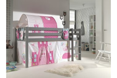 Spielbett Karolina 210x106x114 Kinderbett Massivholz grau...