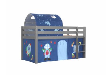 Spielbett Karolina 210x106x114 Kinderbett Massivholz grau...