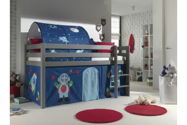 Spielbett Karolina 210x106x114 Kinderbett Massivholz grau...