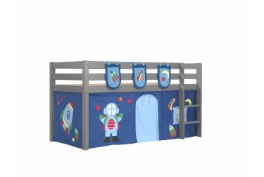 Spielbett Karolina 210x106x114 Kinderbett Massivholz grau...