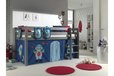 Spielbett Karolina 210x106x114 Kinderbett Massivholz grau...