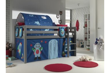 Spielbett Karolina 210x106x114 Kinderbett Massivholz grau...