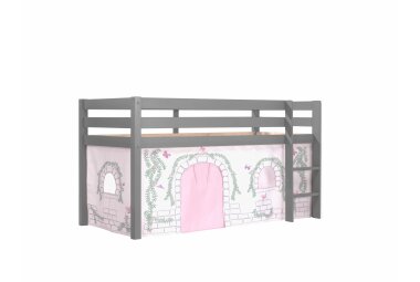 Spielbett Karolina 210x106x114 Kinderbett Massivholz grau...