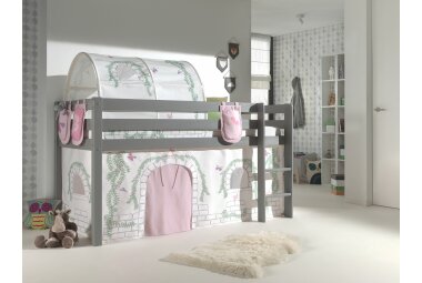 Spielbett Karolina 210x106x114 Kinderbett Massivholz grau...