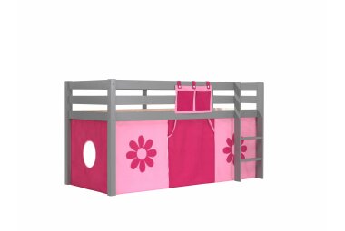 Spielbett Karolina 210x106x114 Kinderbett Massivholz grau...