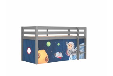 Spielbett Karolina 210x106x114 Kinderbett Massivholz grau...