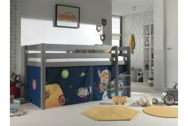 Spielbett Karolina 210x106x114 Kinderbett Massivholz grau...