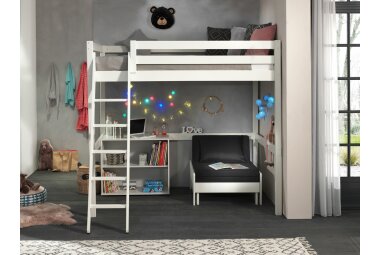 Hochbett Karolina 209x215x190 Kinderbett Massivholz+MDF...