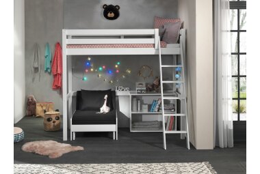 Hochbett Karolina 209x165x190 Kinderbett Massivholz+MDF...