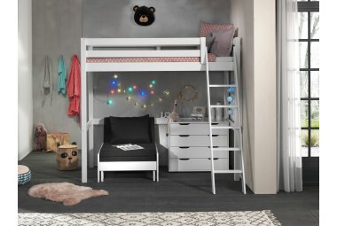 Hochbett Karolina 209x165x190 Kinderbett Massivholz+MDF...