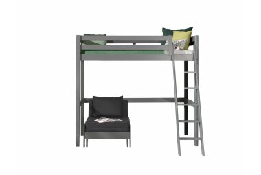 Hochbett Karolina 209x165x190 Kinderbett Massivholz grau...