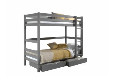 Etagenbett Karolina 210x105x182 Hochbett Massivholz grau...