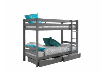 Etagenbett Karolina 210x105x161 Hochbett Massivholz grau...