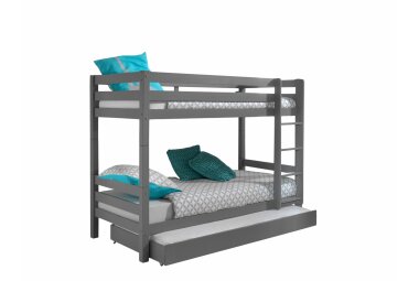 Etagenbett Karolina 210x105x161 Hochbett Massivholz grau...