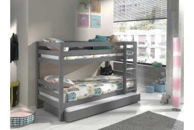 Etagenbett Karolina 210x105x140 Hochbett Massivholz grau...