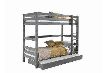 Etagenbett Karolina 210x105x161 Hochbett Massivholz grau...