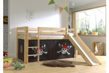 Spielbett mit Rutsche Karolina 210x218x114 Massivholz...