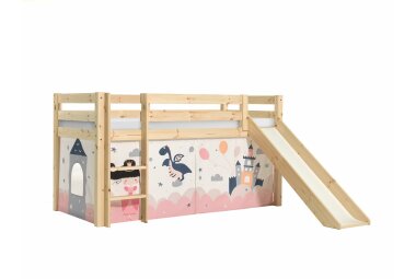 Spielbett mit Rutsche Karolina 210x218x114 Massivholz...