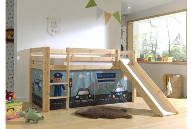 Spielbett mit Rutsche Karolina 210x218x114 Massivholz...