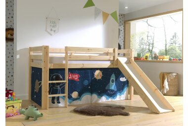 Spielbett mit Rutsche Karolina 210x218x114 Massivholz...